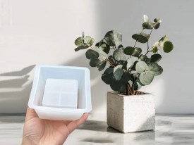 Molde silicona maceta cuadrada